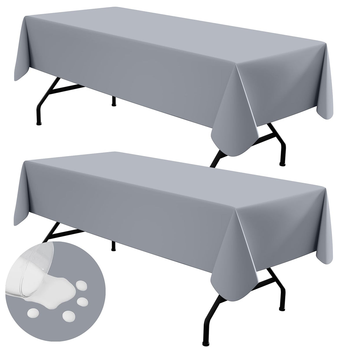 homing Rectangle Black Vinyl Waterproof Tablecloth with Flannel Backed