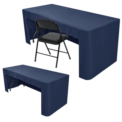 Black Tablecloths For 6 ft Rectangle Table With Open Back for Vendor 2 Pcs
