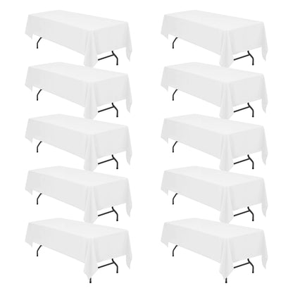 BRILLMAX 6 Pack Ivory Tablecloths 60x102 Inch for 6ft Rectangle Tables