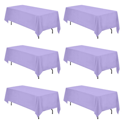 BRILLMAX 6 Pack Ivory Tablecloths 60x102 Inch for 6ft Rectangle Tables