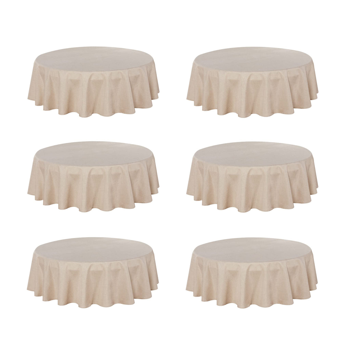 Fitable Nature Faux Linen Tablecloths Rectangle 60 x 84 Inch - 2 Pack Neutral Table Clothes for 4-6 Foot Tables, Wrinkle-Proof Faux Burlap Table Cover for Dining, Farmhouse, Outdoor Picnic, Camping