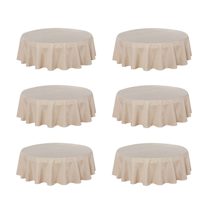 Fitable Nature Faux Linen Tablecloths Rectangle 60 x 84 Inch - 2 Pack Neutral Table Clothes for 4-6 Foot Tables, Wrinkle-Proof Faux Burlap Table Cover for Dining, Farmhouse, Outdoor Picnic, Camping
