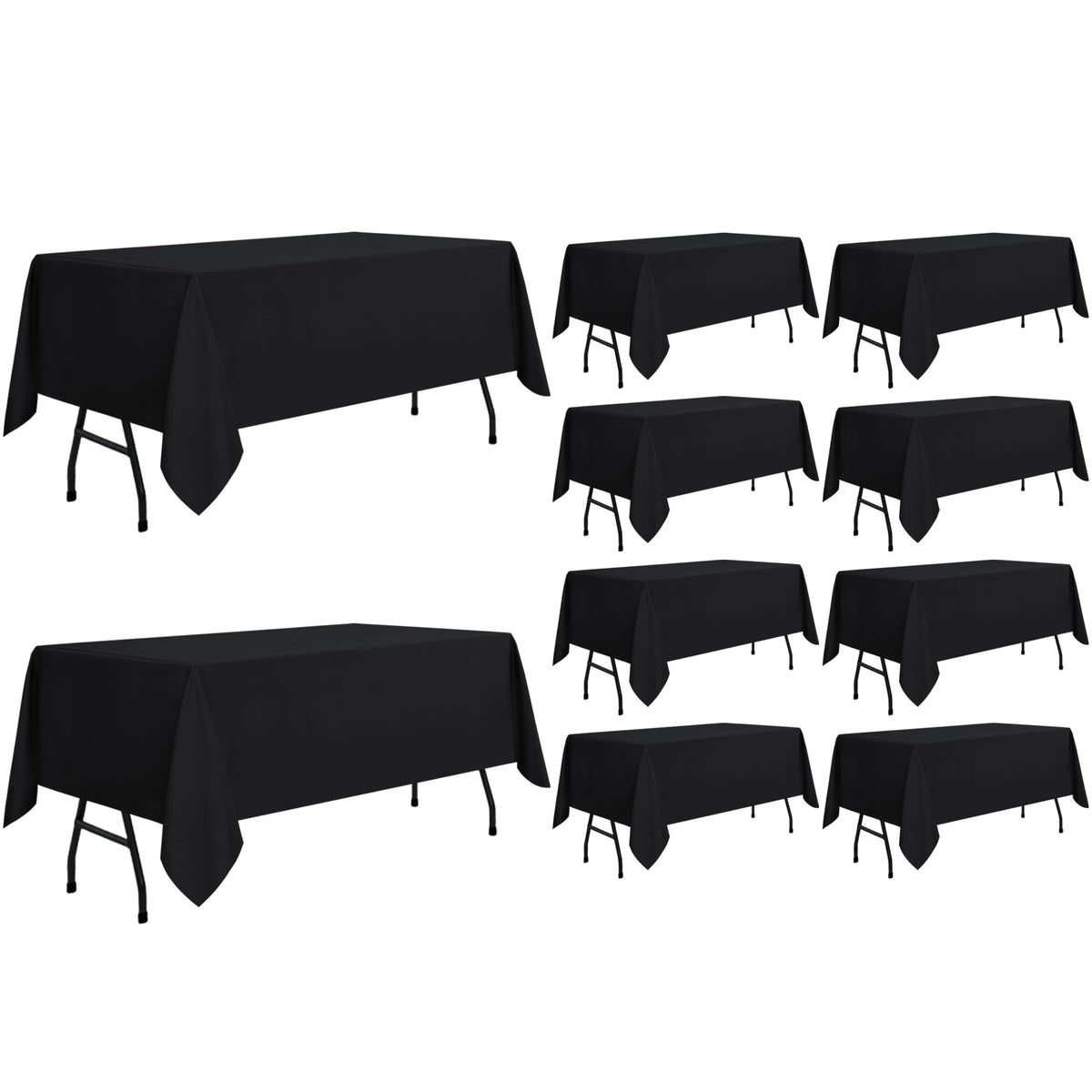 sancua Rectangle Tablecloth, 60 x 84 Inch, Black