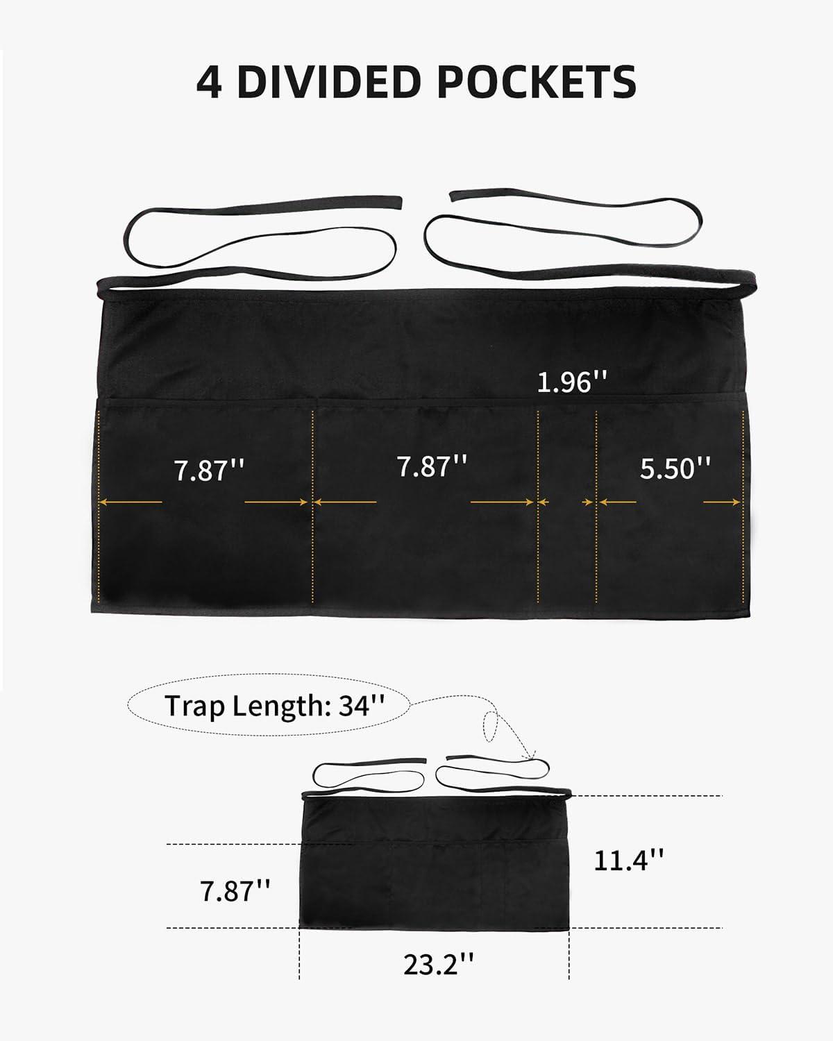 Xeoxarel Aprons with 4 Pockets (Available in 3 Pack / 7 Pack) 23.5'' X 11.5''