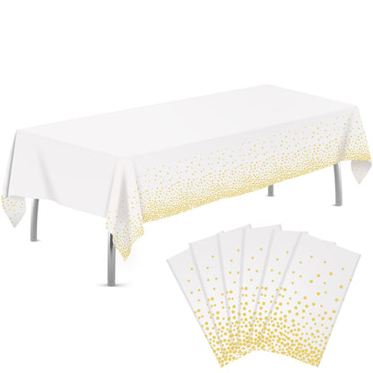 tujol Royal Blue 6 Pack Plastic Table Cloth 54" x 108", Disposable Tablecloths Rectangle Table Cover, Plastic Tablecloths for Parties