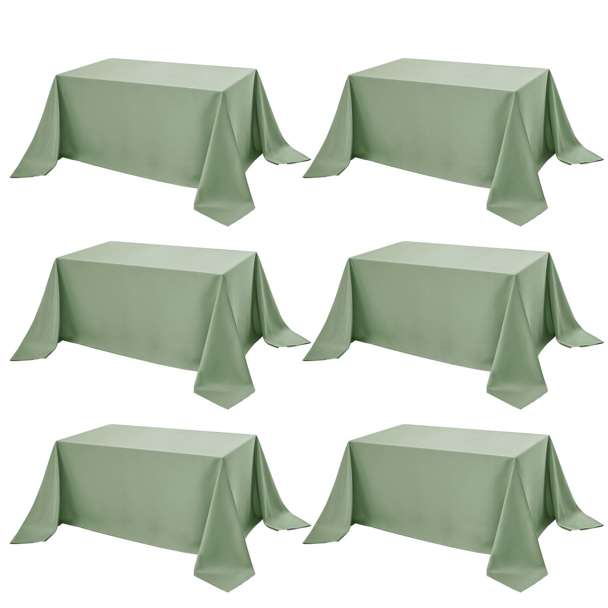 10-Pack White Tablecloths for Rectangle Tables, 60 x 102 Inches