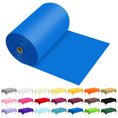 54 Inch X 300 Feet Plastic Table Cover Roll Premium Disposable Plastic Tablecloth for All Type/Shape Tables | Picnic, Party, Banquet, Birthdays, Weddings (Blue, 54 Inch X 300 Feet)