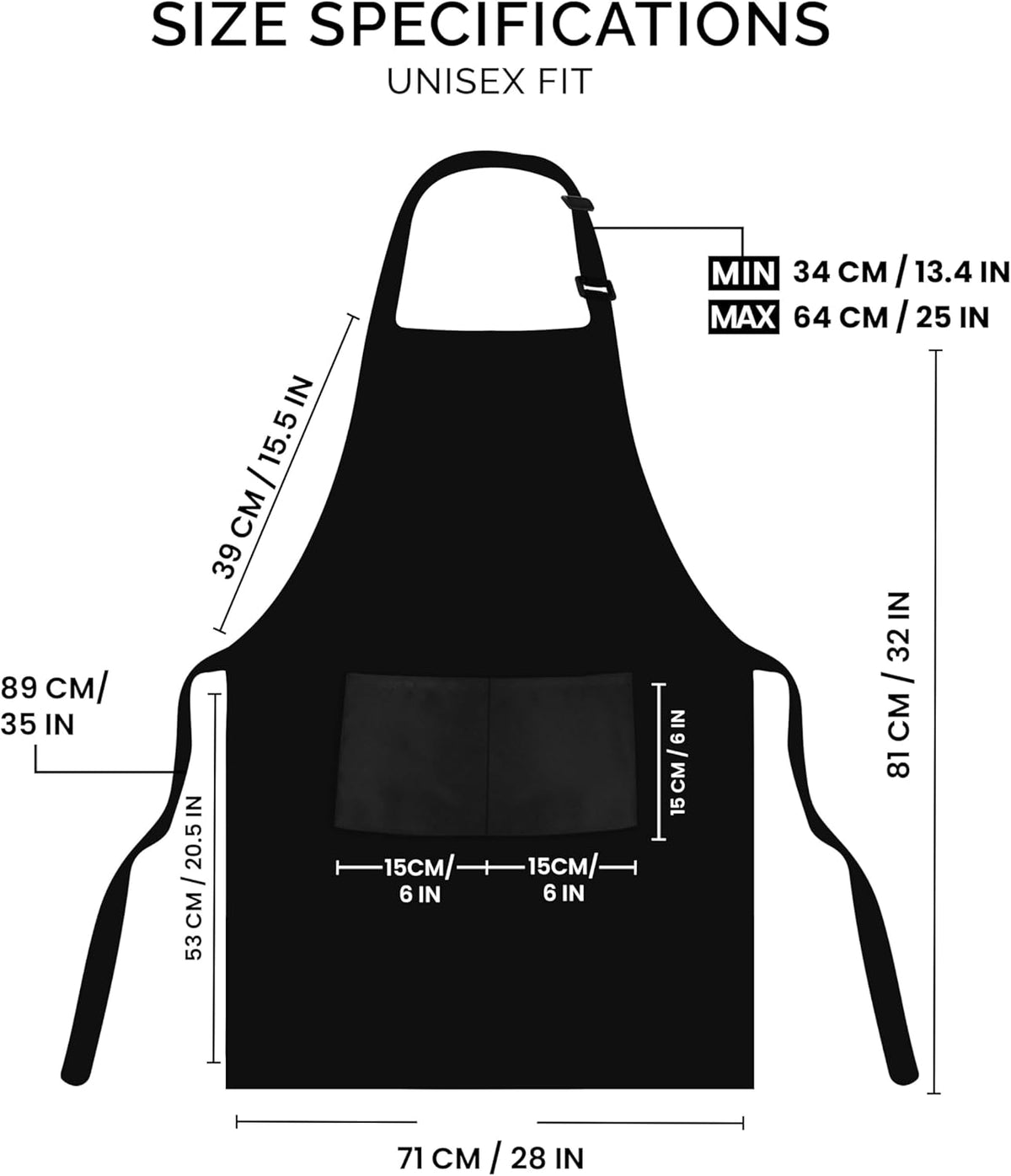 Utopia Kitchen Bib Aprons 2 Pack Adjustable With 2 Pockets 100% Polyester