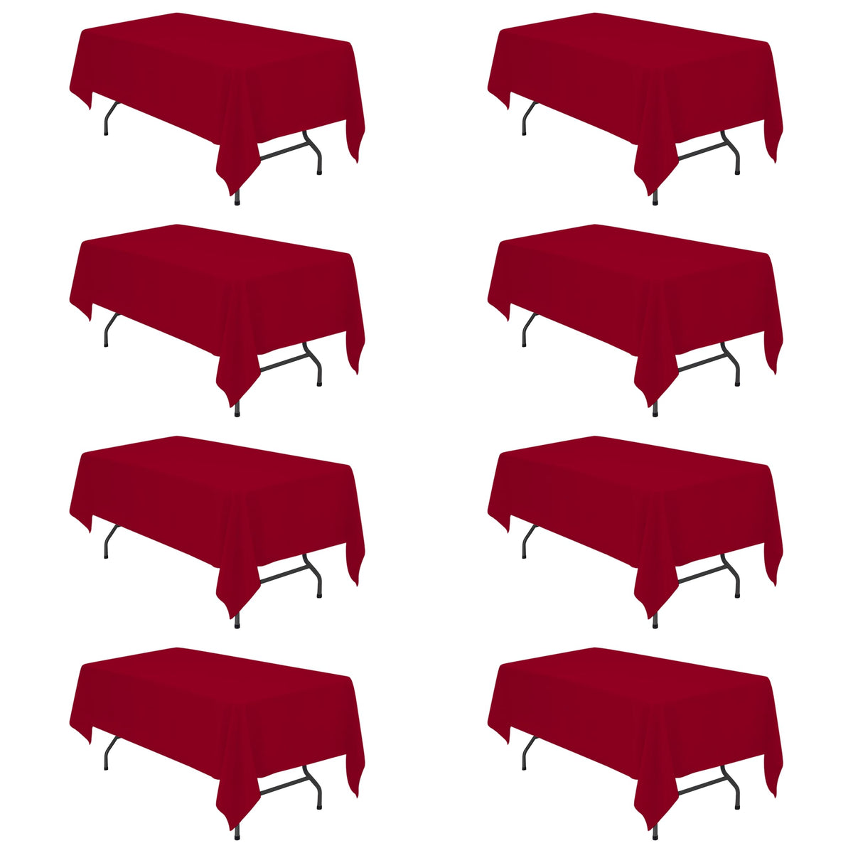 BRILLMAX 6 Pack Ivory Tablecloths 60x102 Inch for 6ft Rectangle Tables