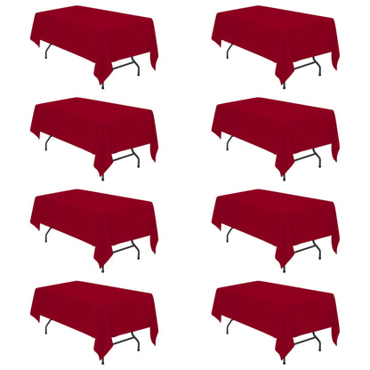 BRILLMAX 6 Pack Ivory Tablecloths 60x102 Inch for 6ft Rectangle Tables