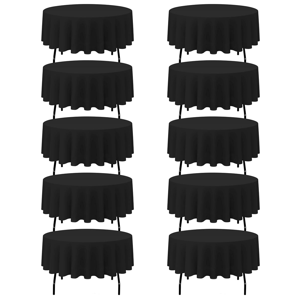 BRILLMAX 6 Pack Navy Blue Round Tablecloths 120 Inch for 60" Tables