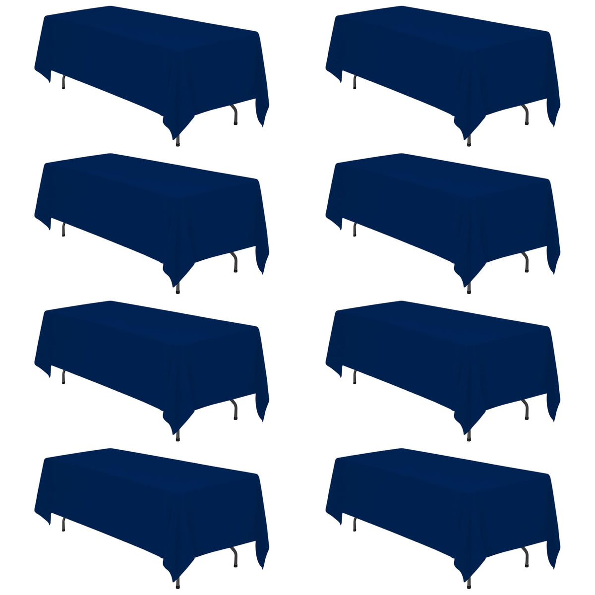 BRILLMAX 6 Pack Ivory Tablecloths 60x102 Inch for 6ft Rectangle Tables