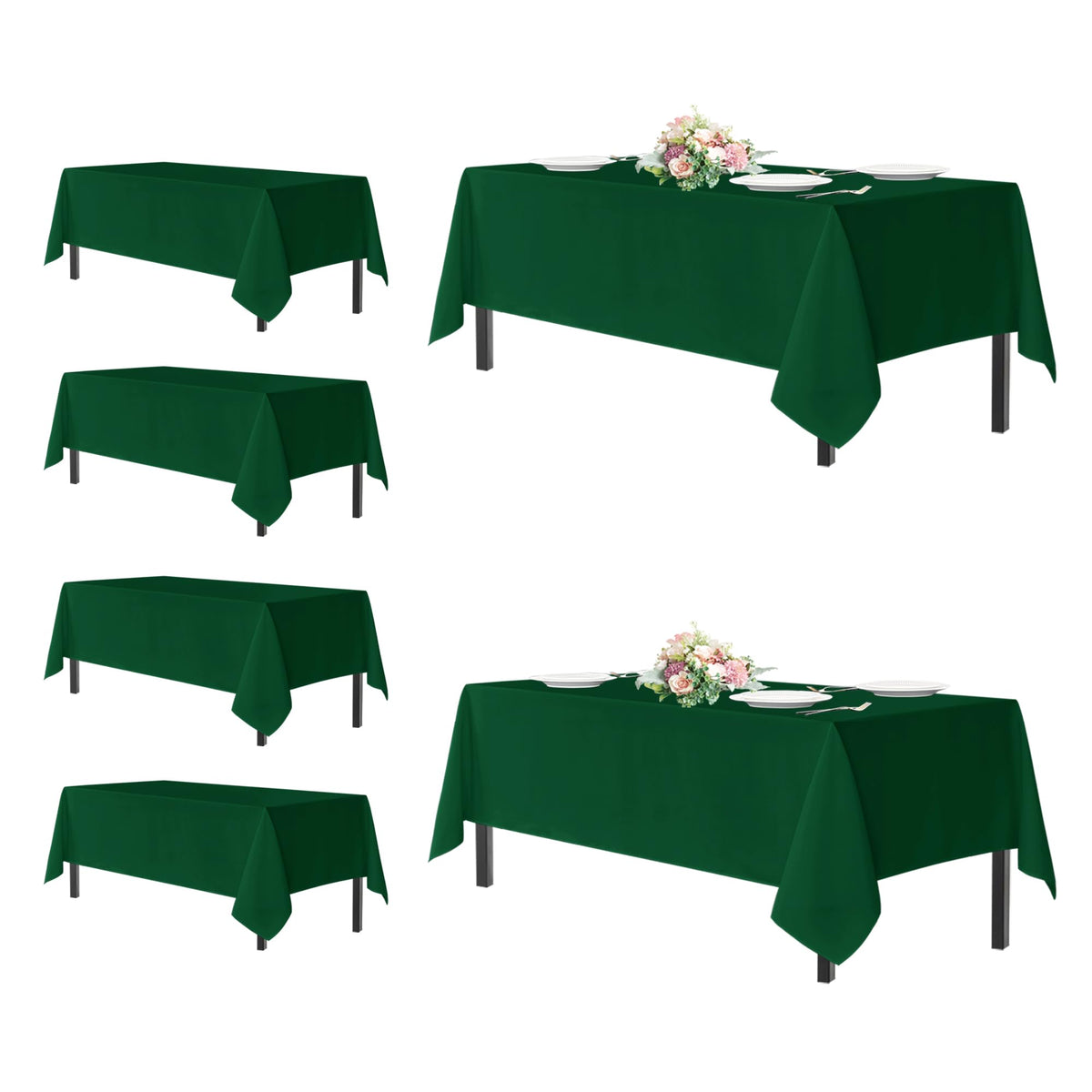 sancua 2 Pack Black Tablecloths 60x102 Inch for 6 Feet Rectangle Tables