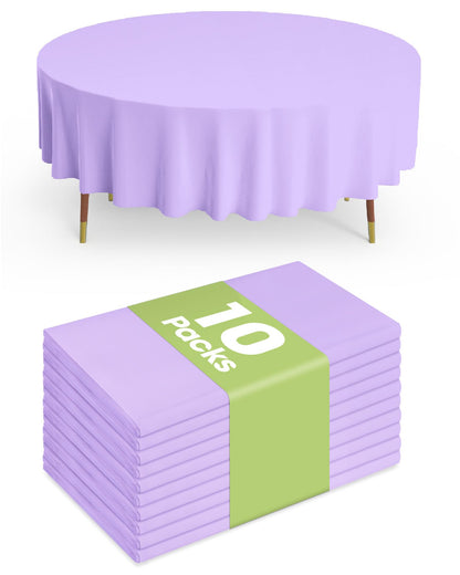 Pureegg Plastic Table Cloth Disposable 10 Pack, 54 x 108 Inch Table Cloths, Easter Party, Valentines, Mothers Day Decorations, Tablecloths, Rectangle, Pastel Plastic Cover, Leakproof & Sturdy, Pink