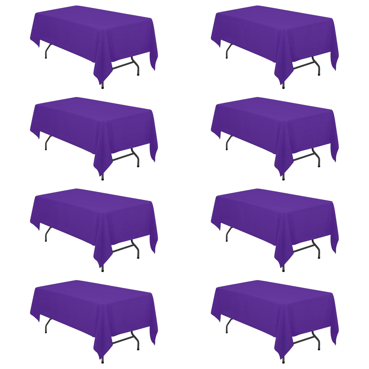 BRILLMAX 6 Pack Ivory Tablecloths 60x102 Inch for 6ft Rectangle Tables