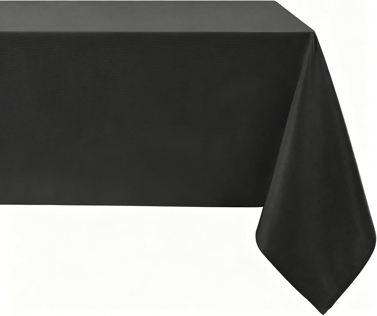 Softalker Rectangle Tablecloth, Waterproof Table Cloths Wrinkle Free Fabric Washable Polyester Table Cover for Dining Party Outdoor Camping Wedding - 60 x 84 inch, Black