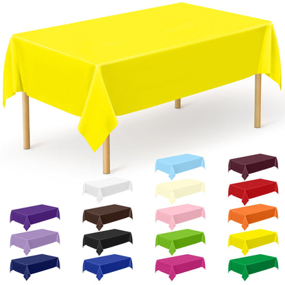 QZYL 4 Packs White Plastic Tablecloth, Large Sturdy Disposable Table Cloth