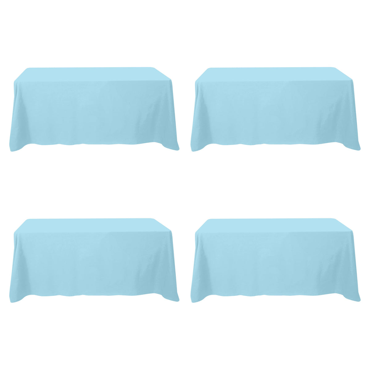 BRILLMAX 6 Pack Ivory Tablecloths 60x102 Inch for 6ft Rectangle Tables