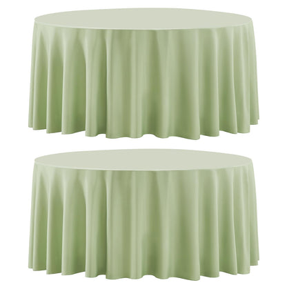 6 Pack White Round Tablecloths 120 Inch for Dining Tables