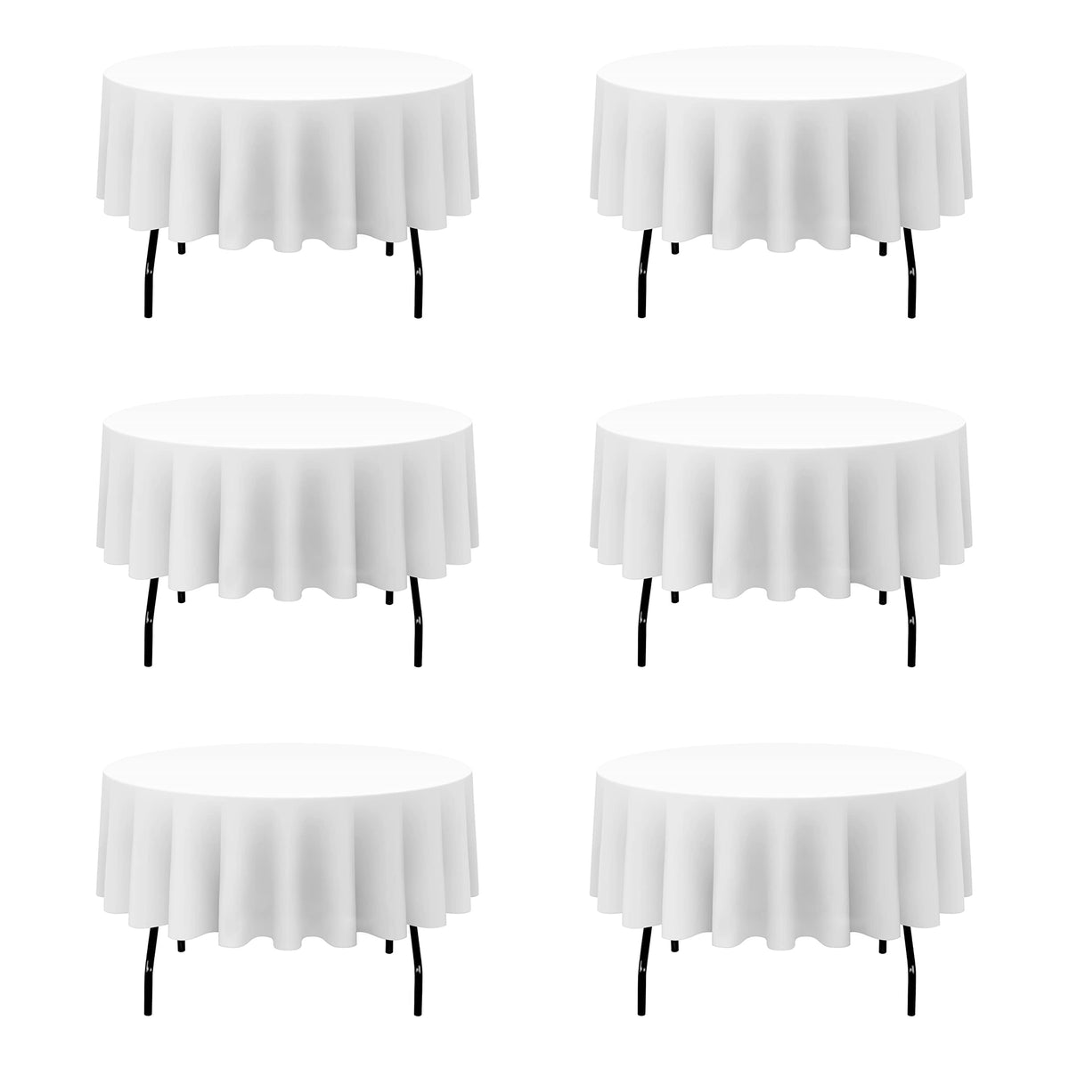 BRILLMAX 6 Pack Navy Blue Round Tablecloths 120 Inch for 60" Tables