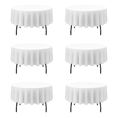 BRILLMAX 6 Pack Navy Blue Round Tablecloths 120 Inch for 60" Tables