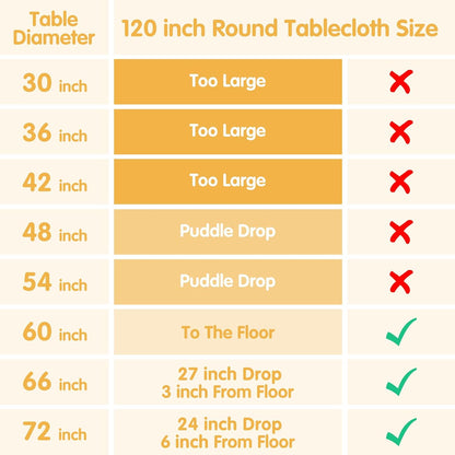 BRILLMAX 6 Pack Navy Blue Round Tablecloths 120 Inch for 60" Tables
