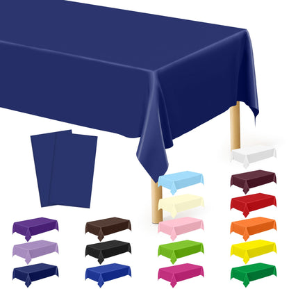 QZYL 4 Packs White Plastic Tablecloth, Large Sturdy Disposable Table Cloth