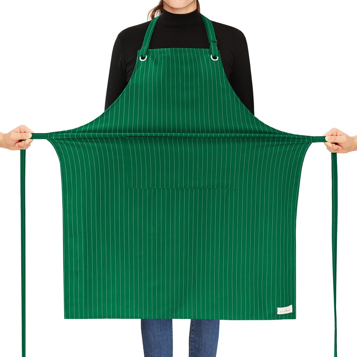 ROTANET Stripe Stretch Apron Chef Aprons for Men with 2 Pockets Waterproof