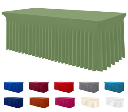 Smiry Spandex Elastic Fitted Table Cloth Skirt for 6FT Rectangle Table