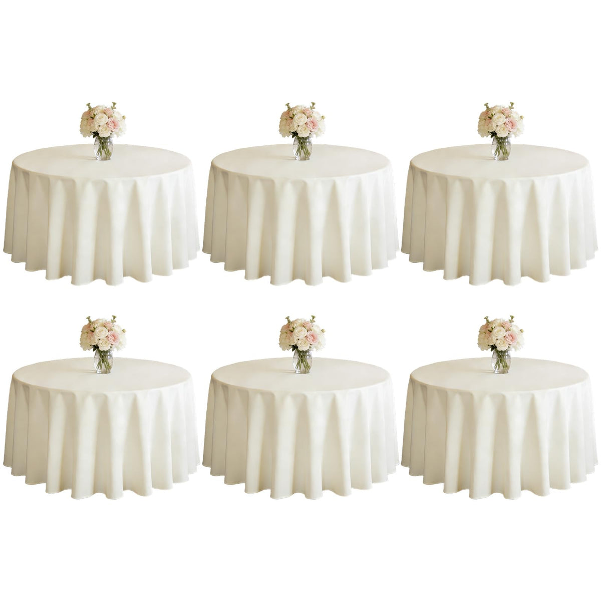 WIGENIUS 6 Pack White Table Cloth Rectangle 60X102 Inch Tablecloth Fit 6FT