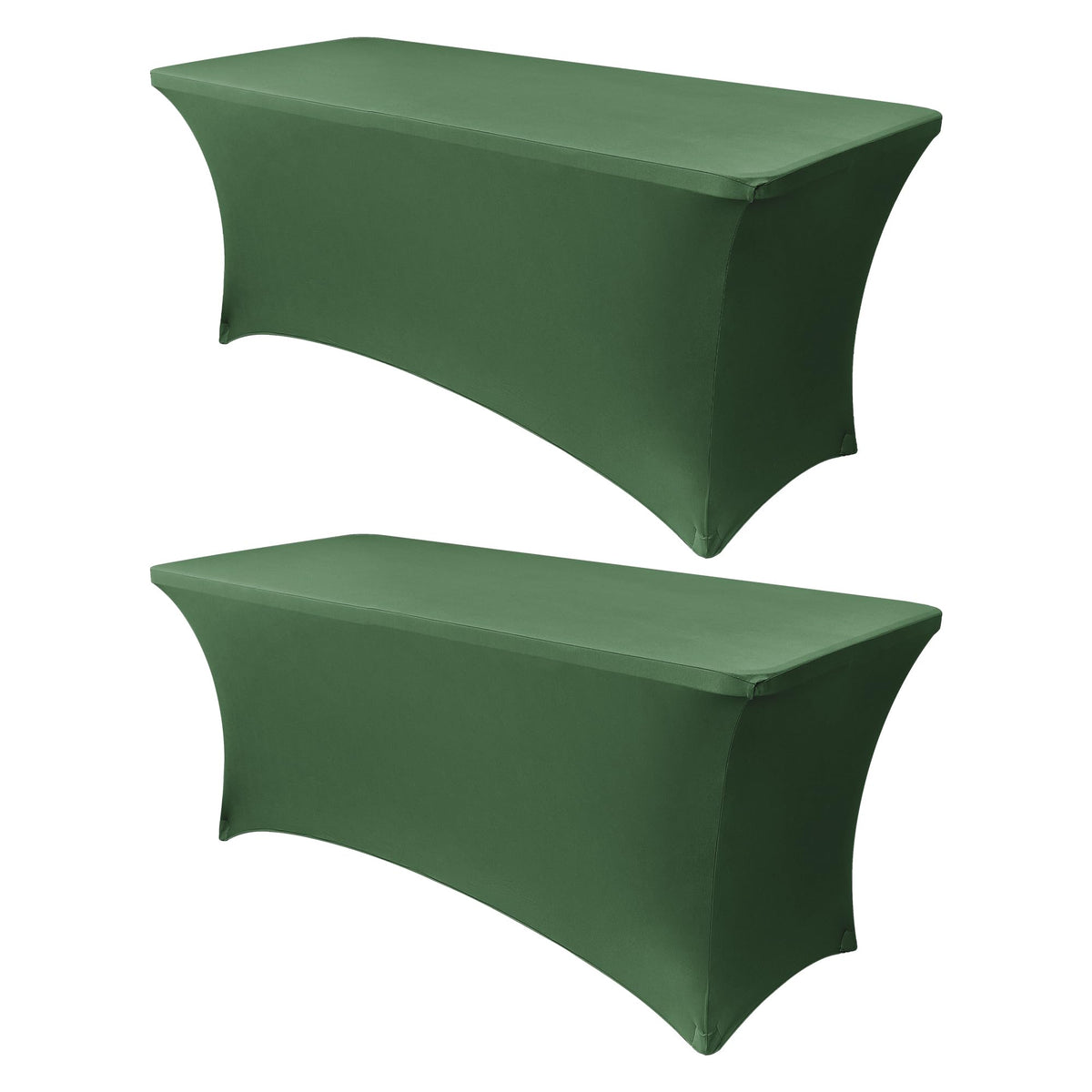 Obstal 6ft Stretch Black Spandex Table Cloth 2 Pack for Folding Tables