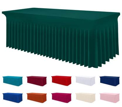 Smiry Spandex Elastic Fitted Table Cloth Skirt for 6FT Rectangle Table