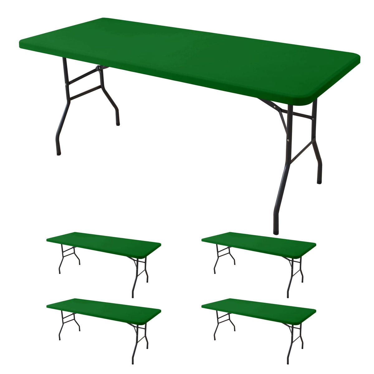 Fitted Tablecloth for 6 Foot Rectangle Tables-Black Picnic Table Covers