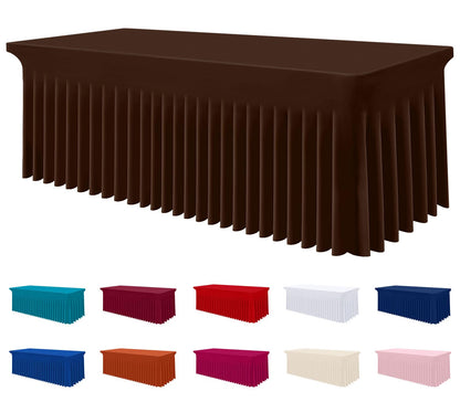 Smiry Spandex Elastic Fitted Table Cloth Skirt for 6FT Rectangle Table