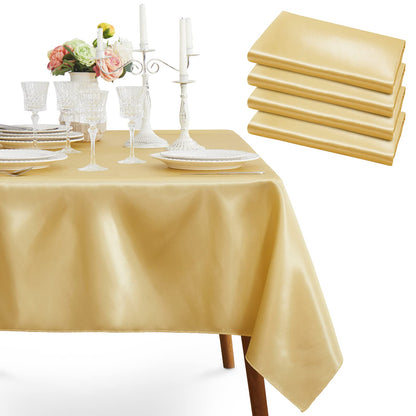 1 Pack Silver Satin Tablecloth, 58 x 102 Inches, Rectangle