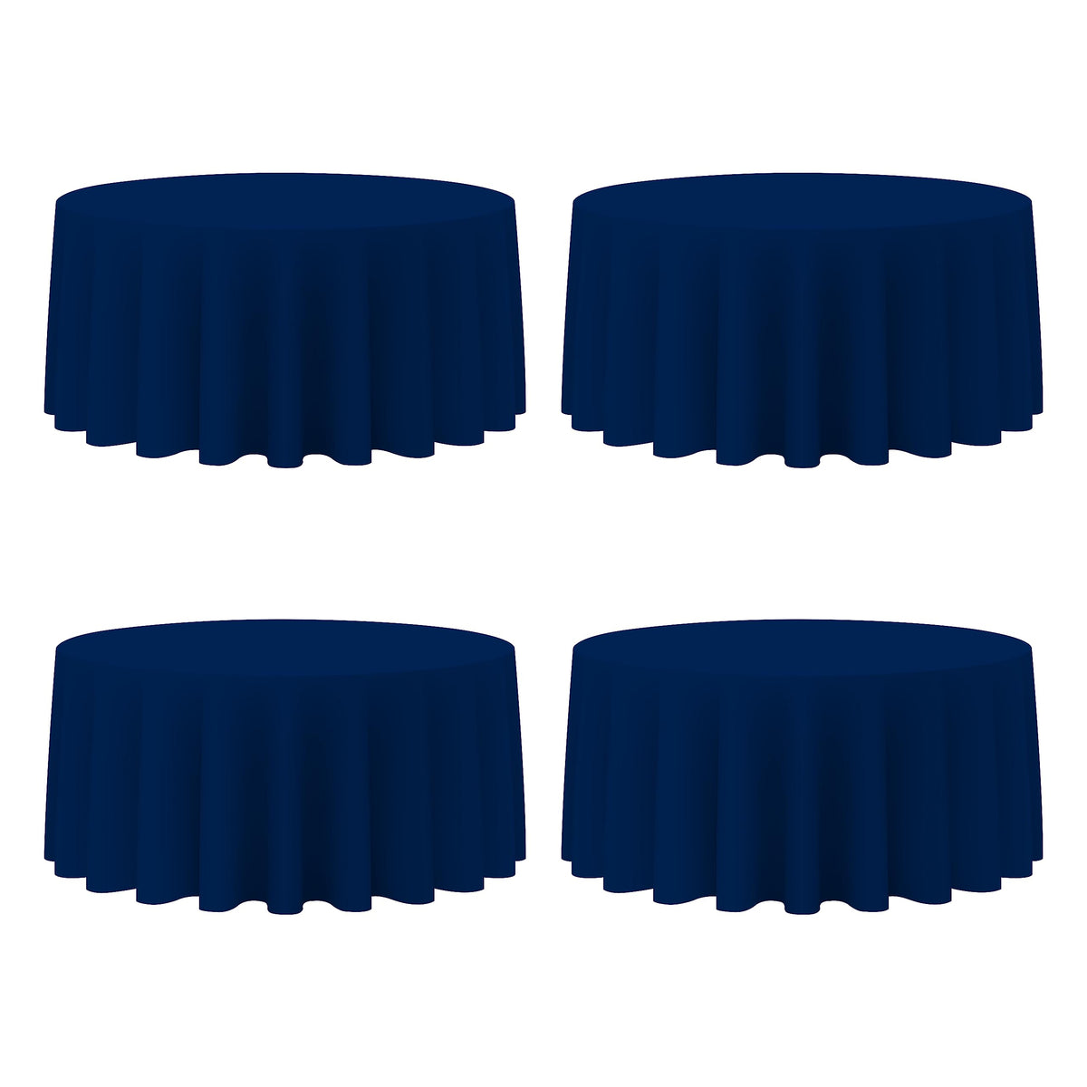 BRILLMAX 6 Pack Navy Blue Round Tablecloths 120 Inch for 60" Tables