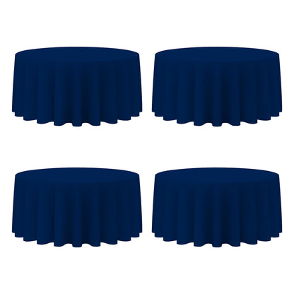 BRILLMAX 6 Pack Navy Blue Round Tablecloths 120 Inch for 60" Tables