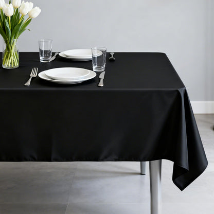 MRJ 70 Inch Round White Tablecloth Stain and Wrinkle Resistant Washable Polyester Table Cloth for Restaurant Hotel Wedding