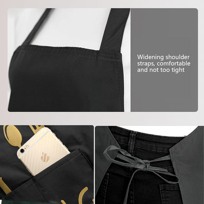 Kitchen Apron with Hand Wipe,Water-drop Resistant with 2 Pockets Cooking Bib Aprons for Women Men Chef