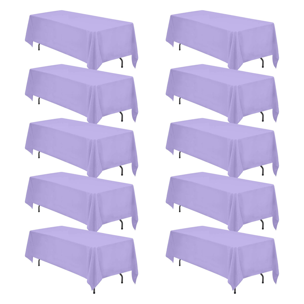 BRILLMAX 6 Pack Ivory Tablecloths 60x102 Inch for 6ft Rectangle Tables
