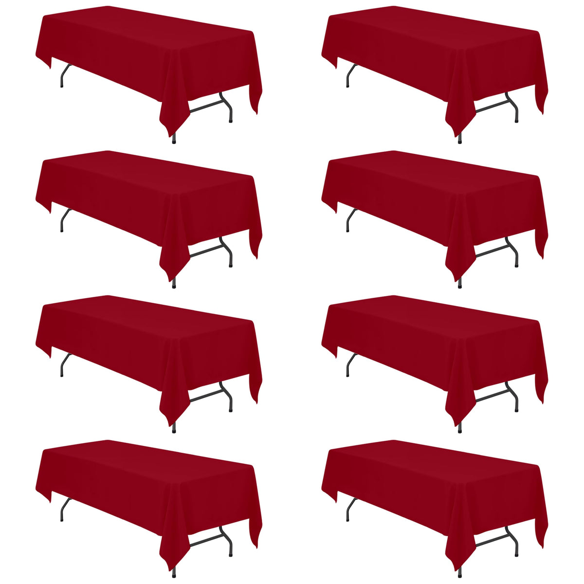 BRILLMAX 6 Pack Ivory Tablecloths 60x102 Inch for 6ft Rectangle Tables