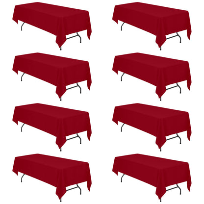 BRILLMAX 6 Pack Ivory Tablecloths 60x102 Inch for 6ft Rectangle Tables