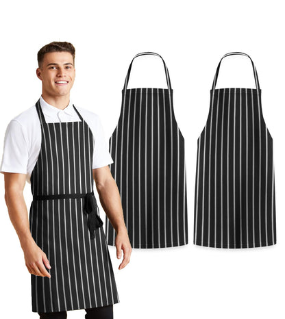 Avalon Kitchen Aprons for Men - 100% Polyester Chef Apron Women with Extra Long Ties - Cooking Aprons for Women & Mens Apron