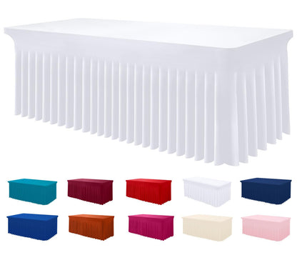 Smiry Spandex Elastic Fitted Table Cloth Skirt for 6FT Rectangle Table