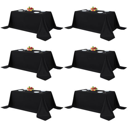 Fitable 6 Pack Black Tablecloths 70x120 Inch for 6-8 Ft Rectangle Tables