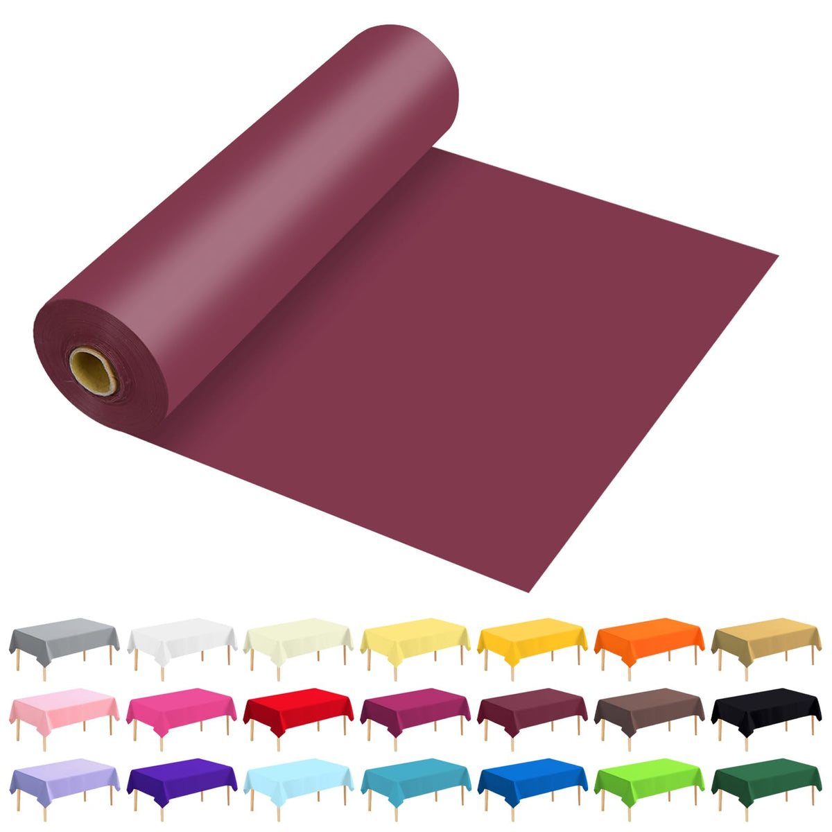 54 Inch X 300 Feet Plastic Table Cover Roll Premium Disposable Plastic Tablecloth for All Type/Shape Tables | Picnic, Party, Banquet, Birthdays, Weddings (Blue, 54 Inch X 300 Feet)