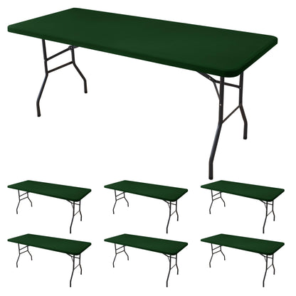 Fitted Tablecloth for 6 Foot Rectangle Tables-Black Picnic Table Covers