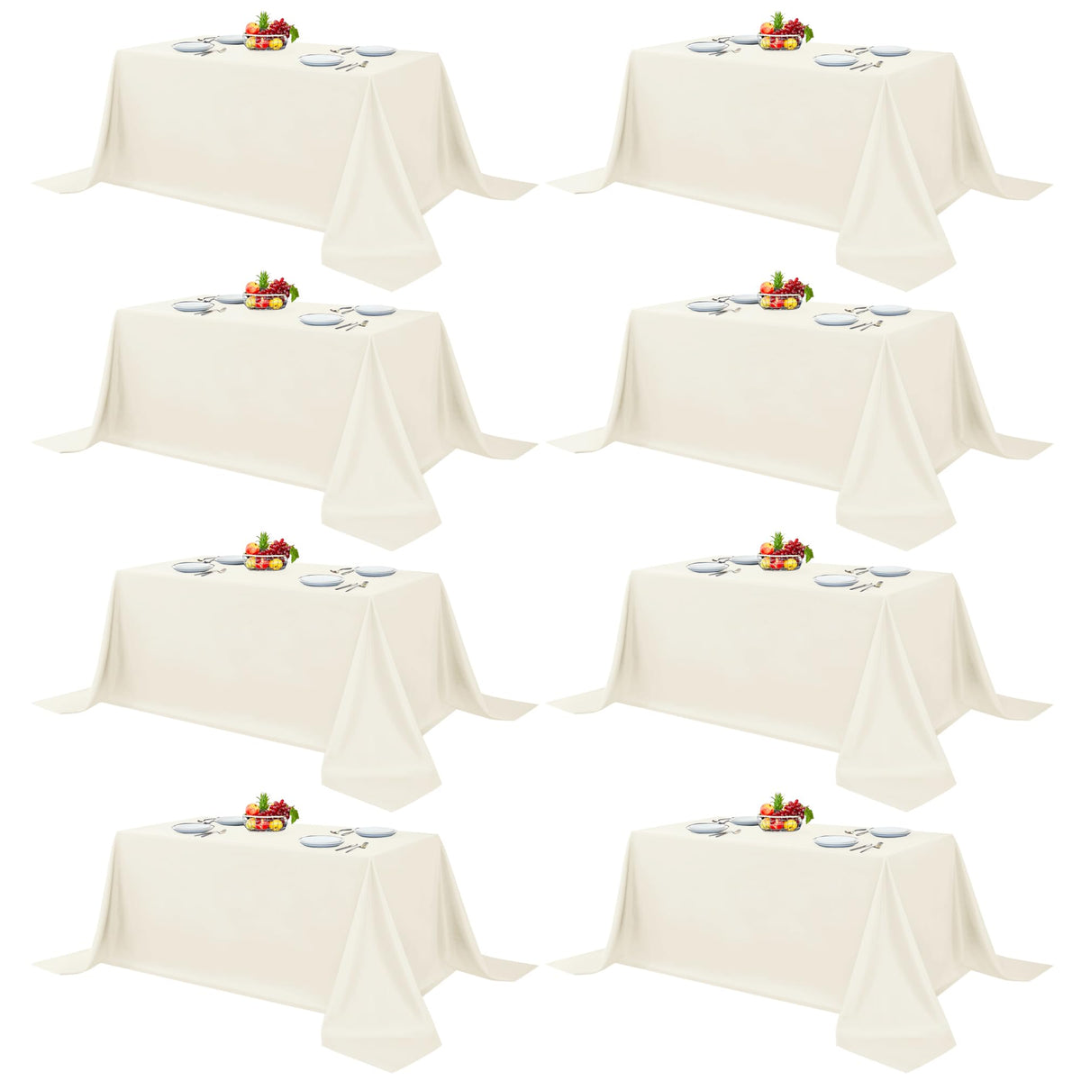 Fitable 6 Pack Black Tablecloths 70x120 Inch for 6-8 Ft Rectangle Tables