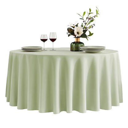 VidaFete 6 Pack 120inch Round Tablecloth Polyester Table Cloth, White