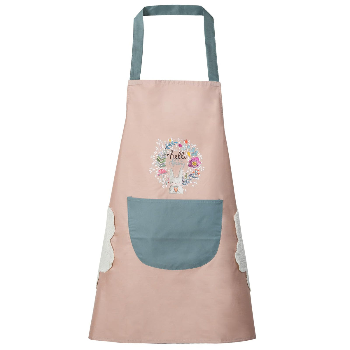 DILLMAN Women Kitchen Apron with Hand Wipe Pockets，Big Pocket,Hand-wiping, Waterproof for Cooking Baking